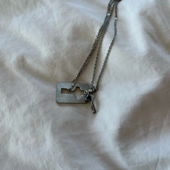 Lock & Key Necklace Bangle Set - Picture 2 of 7